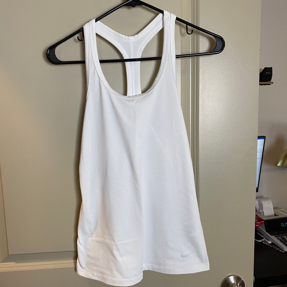 White Nike Dry-Fit Tank S